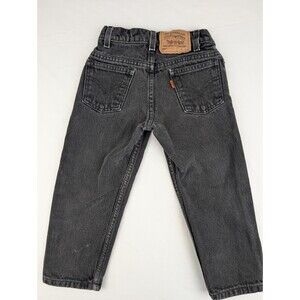 VTG Levi’s 550 Relaxed Black Wash Jeans Size 4 Little Everyday Orange Tab 1994
